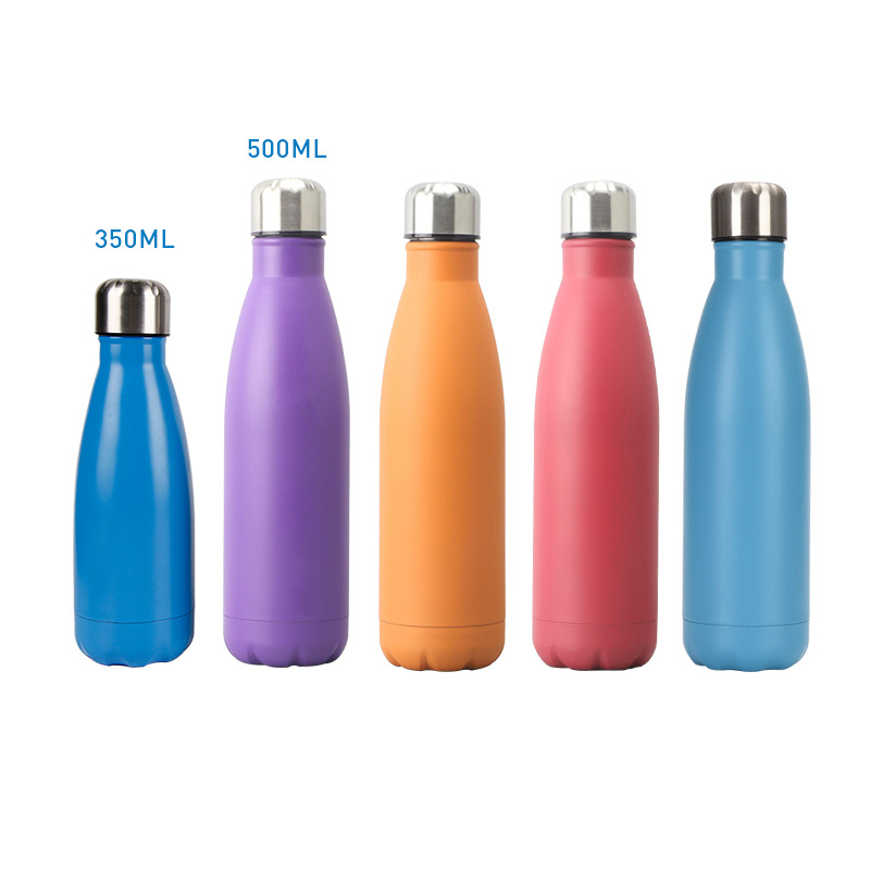 500ml Cola Shape Double Wall Insulated Vacuum Stainless Steel Water Bottle