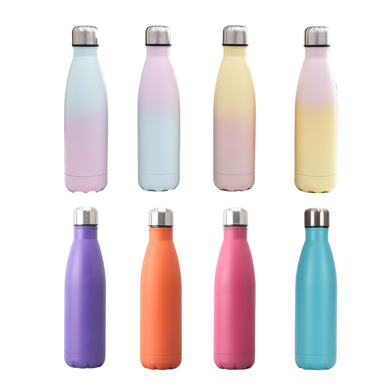 500ml Cola Shape Double Wall Insulated Vacuum Stainless Steel Water Bottle