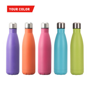 500ml Cola Shape Double Wall Insulated Vacuum Stainless Steel Water Bottle