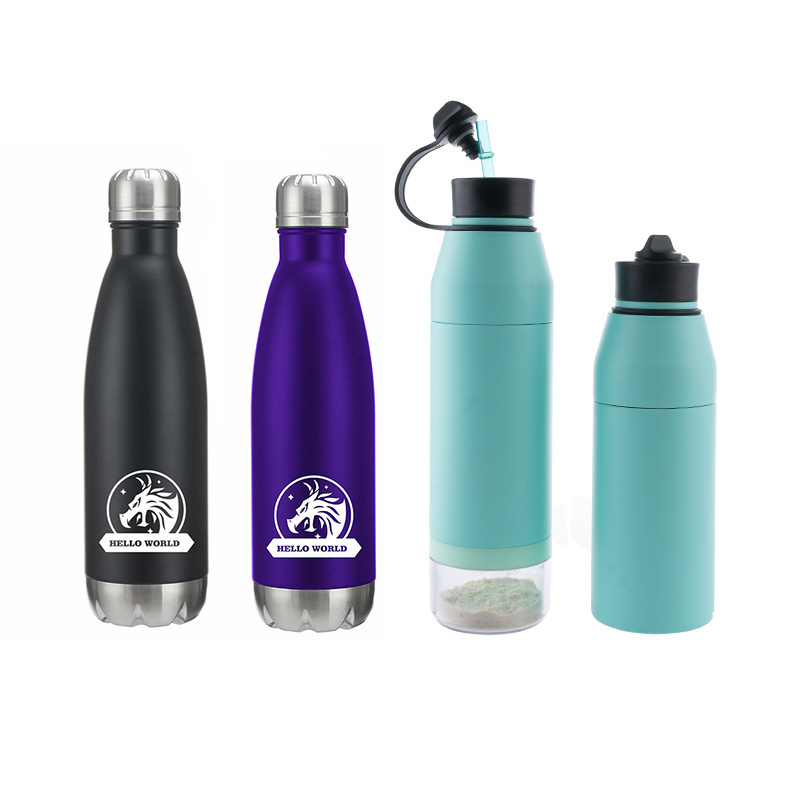 500ml Cola Shape Double Wall Insulated Vacuum Stainless Steel Water Bottle