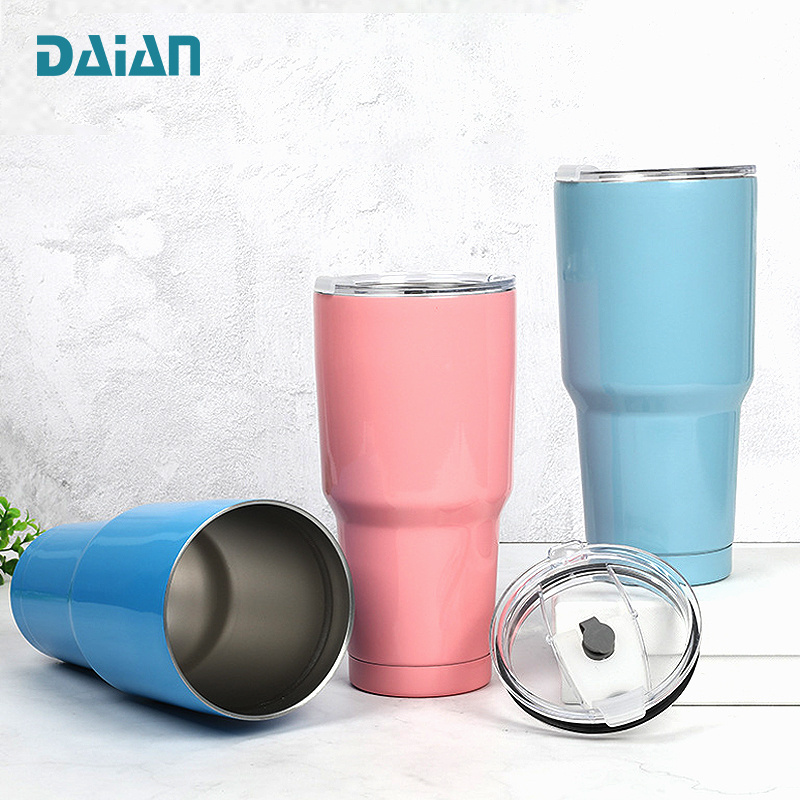 30 oz Tumbler with Handle Wholesale Glitter Tumbler With Straw Double Wall Cup Thermal