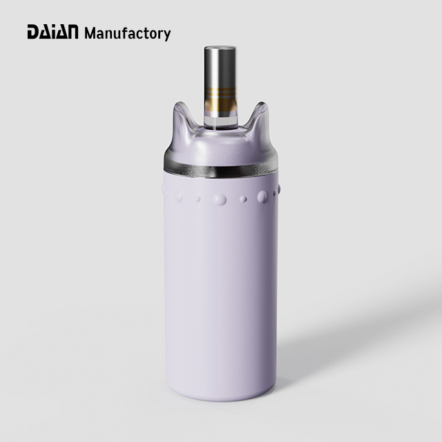 Daian Manufactory New Design Pate12oz Black Double Wall Insulated Stainless Steel Champagne Beer Wine Chiller Can Cooler Bottle