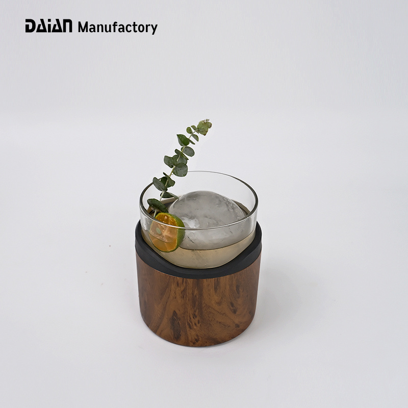 Daian Modern Luxurious Barware 9oz/12oz Shot/Whisky/Beer Glass Cup with Double Wall Stainless Steel Sleeve with Custom Logo