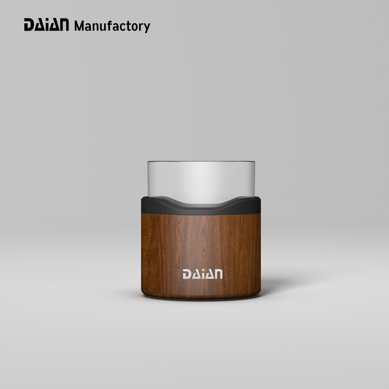 Daian Modern Luxurious Barware 9oz/12oz Shot/Whisky/Beer Glass Cup with Double Wall Stainless Steel Sleeve with Custom Logo