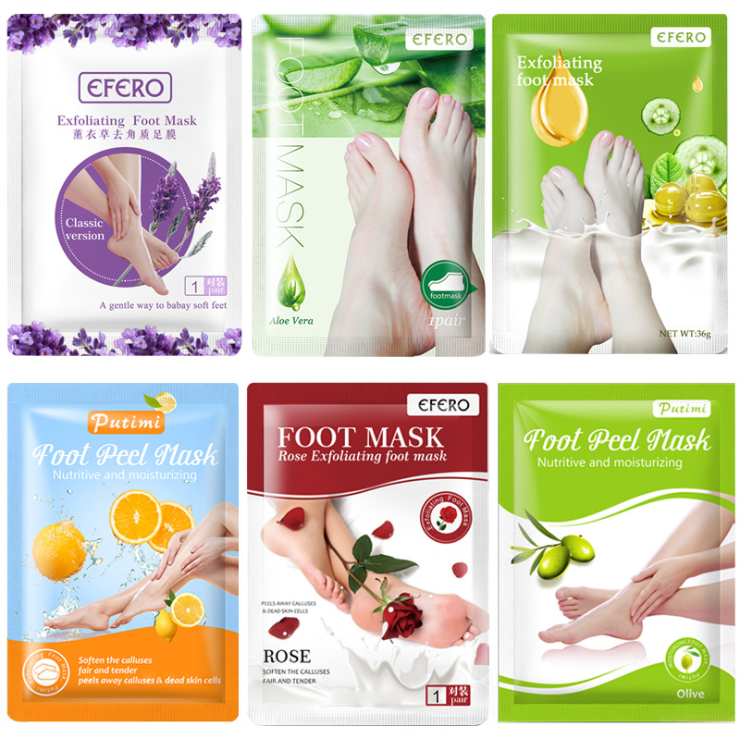 Private Label Nature Korea Aloe Vera Exfoliating Peeling Foot Mask