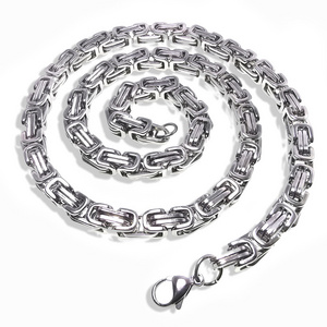 Yiwu DAICY jewelry wholesale New Fashion Hip Hop king chain multiple colors stainless steel Byzantine Chain Necklace