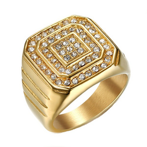 Yiwu DAICY Fashion Jewelry High Quality 18k Gold Plated New Designs Fine Simple Stainless Steel Ring for Men