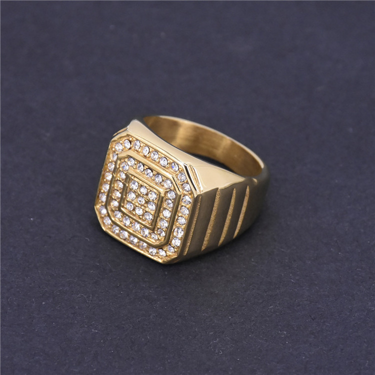 Yiwu DAICY Fashion Jewelry High Quality 18k Gold Plated New Designs Fine Simple Stainless Steel Ring for Men