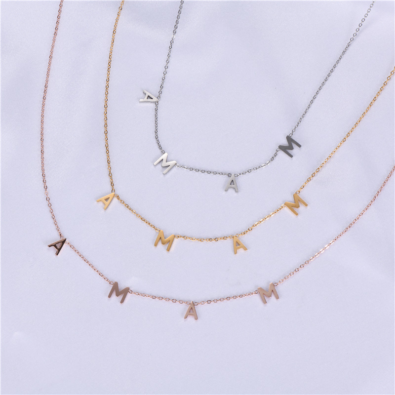 Yiwu DAICY Hot Sale stainless steel gold plated Letter mama necklace mother's day necklace Perfect Gift for Mom necklace