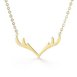 Yiwu DAICY simple design mini deer necklace stainless steel antler necklace Christmas jewelry gift for her