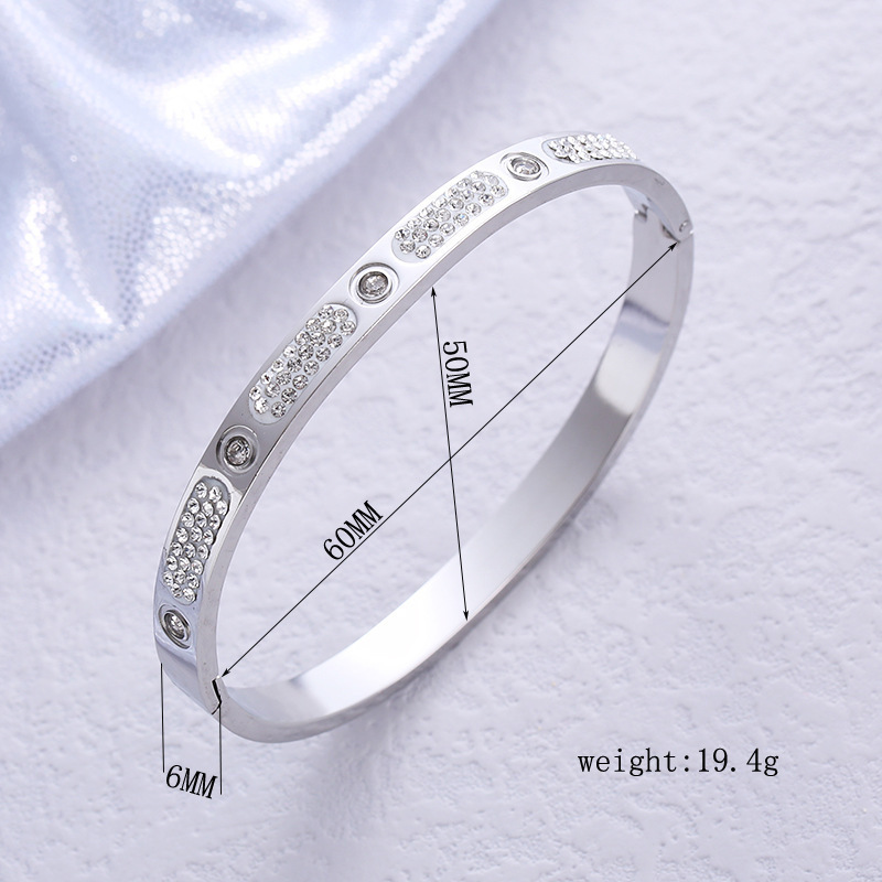 Yiwu Daicy hot selling fashion diamond bangle stainless steel  wholesale sterling silver 925 jewellery bangles