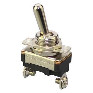 ASW-23-101 Automotive 240VAC 3A Toggle Switch Brass 12V 2 pin Screw Terminal Toggle Switches with ON OFF Plate Black Sliver