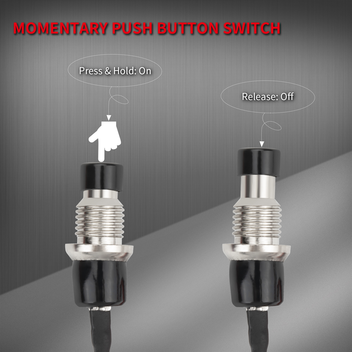 PBS-105 OFF-(ON) 2PIN Apem Thin Push Button Table Lamp Push Button Switch Tact Push Buttons  With Wire For Soldering