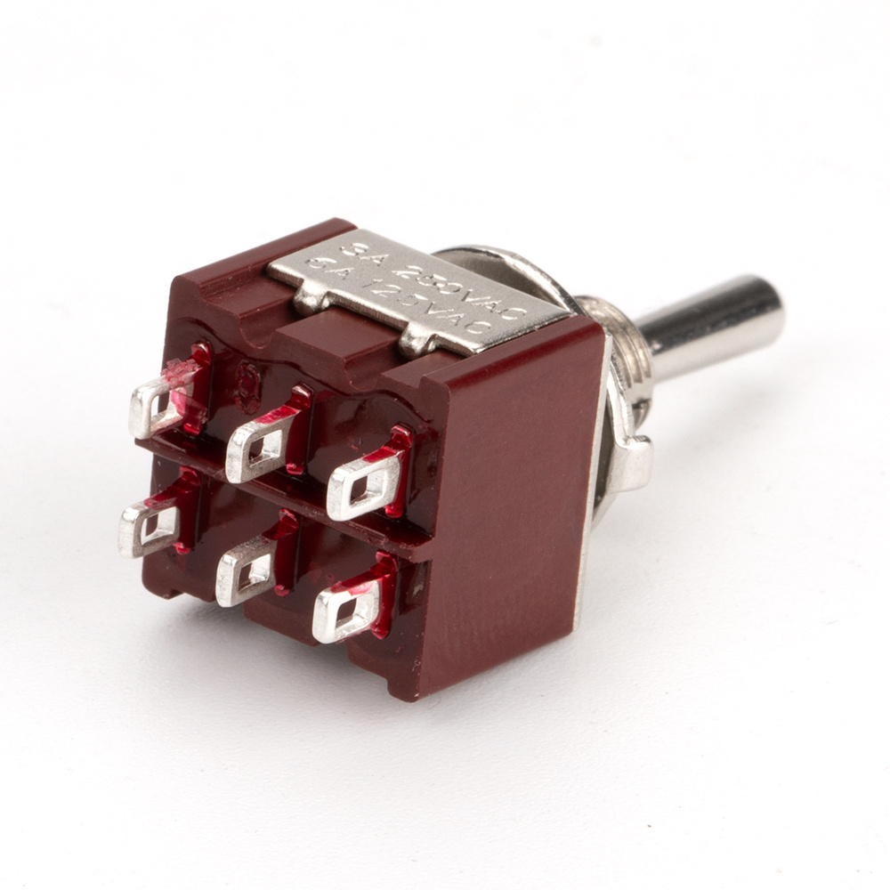 MTS-2033 6A 6MM Double Pole 6 Pin 3 Way Toggle Switch ON ON ON