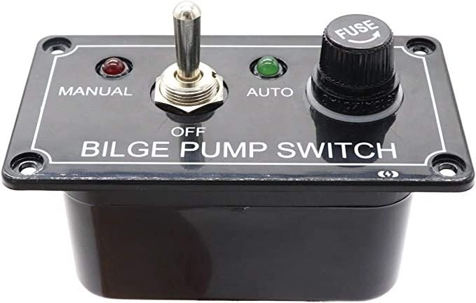 12V DC Manual-OFF-Auto 3way Indicator Light Pre-Wired Bilge Pump Switch Panel with Toggle Switch and Fuse 5A for Car ATV Boat