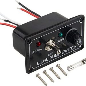 12V DC Manual-OFF-Auto 3way Indicator Light Pre-Wired Bilge Pump Switch Panel with Toggle Switch and Fuse 5A for Car ATV Boat