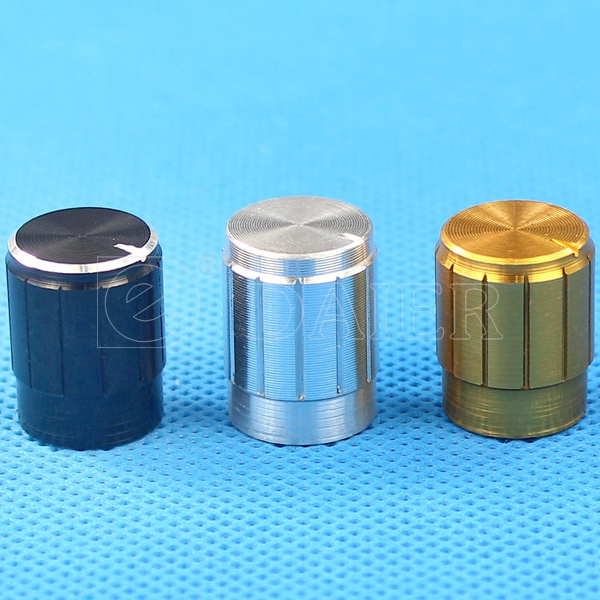 17x17mm 18T Aluminum Alloy Potentiometer Volume  Control Gold Knob