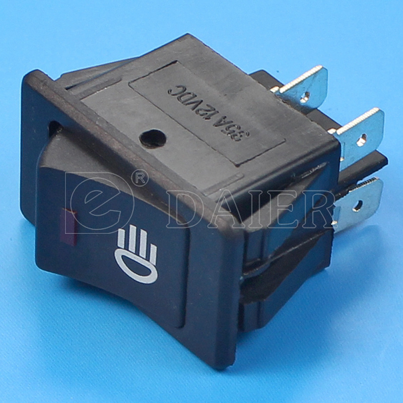 12V Automatic Rocker Switch with LED ON-OFF 4P DPST 35A 12VDC 34.2*20.2MM Fog Light Switch For Car RV