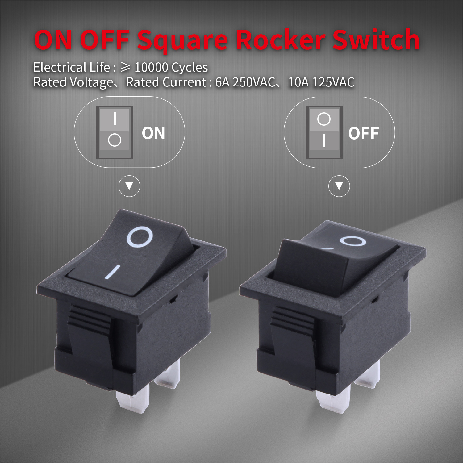 KCD1 13*20mm Switch Rocker Electric Switch 230 Volts Switch CQC KCD1 with Colorful Button SPST 2PIN ON OFF Function