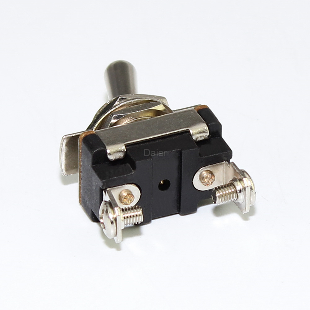 ASW-23-101 Automotive 240VAC 3A Toggle Switch Brass 12V 2 pin Screw Terminal Toggle Switches with ON OFF Plate Black Sliver