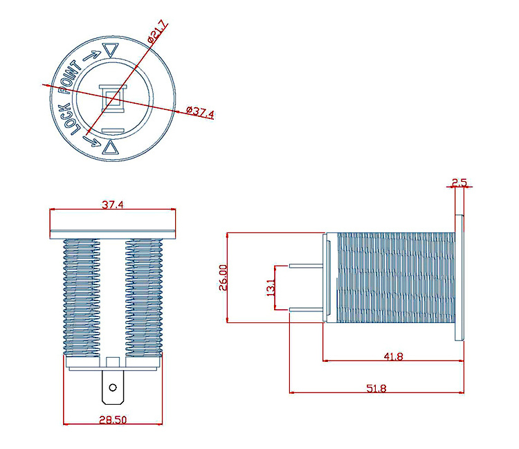 Promotional Factory Price Car Motorcycle 12V Female Cigarette Lighter Socket