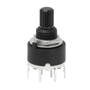 Plastic Rotary Switch RS16 4 position 8 position PCB Terminals Rotary Select Switch with 15MM/20MM 18 Teeth Knurl Shaft