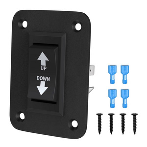 30A 12V Momentary UP Down Logo Rocker Switches DPDT Polarity Reversing  Reverse Polarity Switch With Mounting Panel For Crane