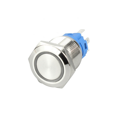 IP65 Waterproof 12Volt 19MM Metal Flat Button Momentary LED Light Push Button Switch For Automotive Car Marine RV Boat SUV