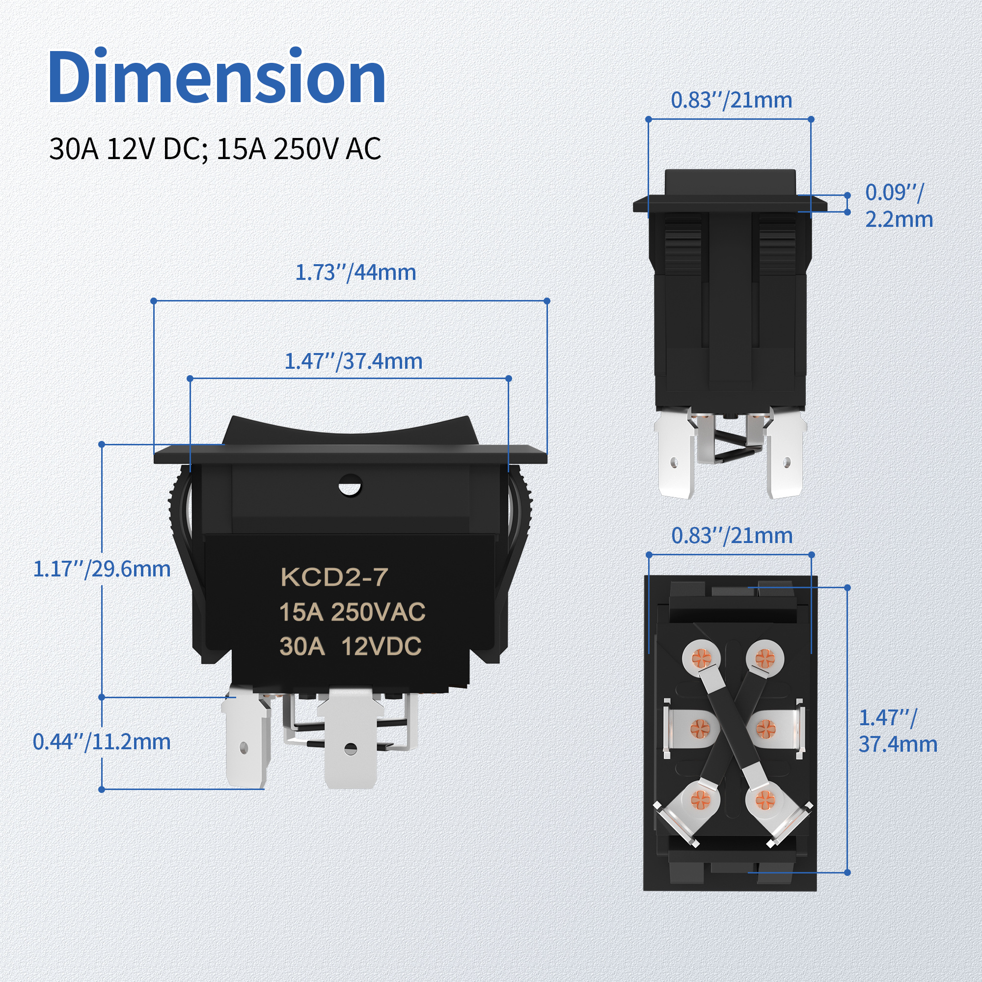 30A 12V Momentary UP Down Logo Rocker Switches DPDT Polarity Reversing  Reverse Polarity Switch With Mounting Panel For Crane