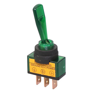 SPST 3Pins Toggle Switch with LED ON-OFF Long Handle 20A 12VDC/24VDC Auto Toggle Switches Universal Customized