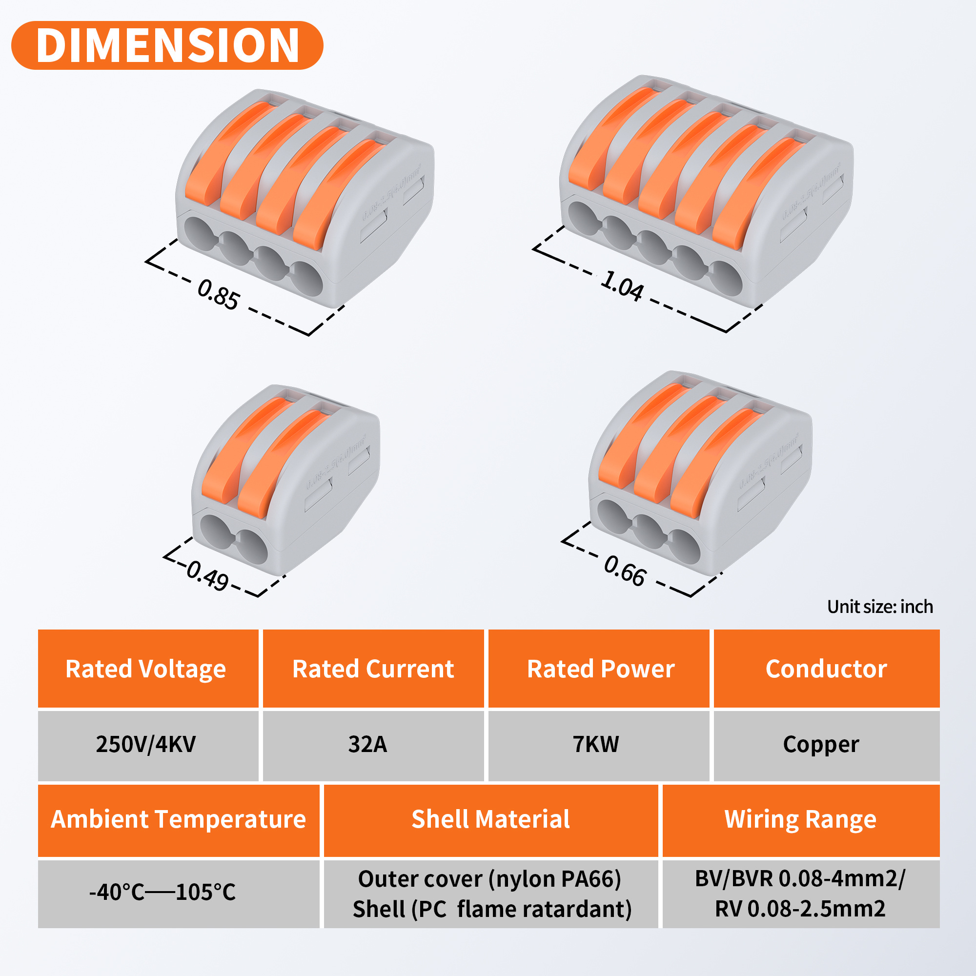 59PCS Inline Splice Push In Wire Terminal Connectors Kit 2way 3way 4way 5way Electrical Quick Wire Connector With Box Packing