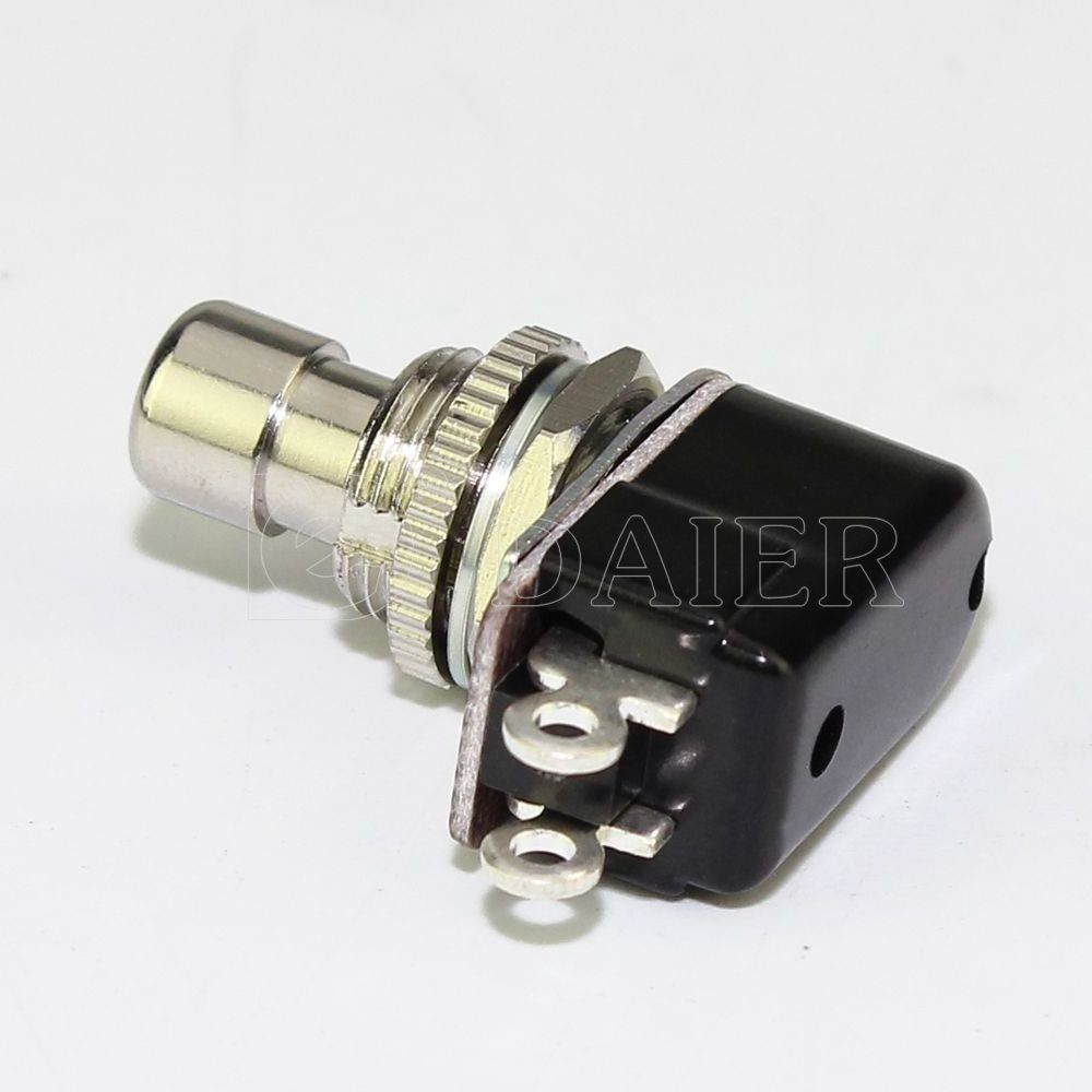 PBS-24B-4S 2Pin Soldering Terminal SPST NO Momentary Function Pedal Push Button Inline Foot Switch