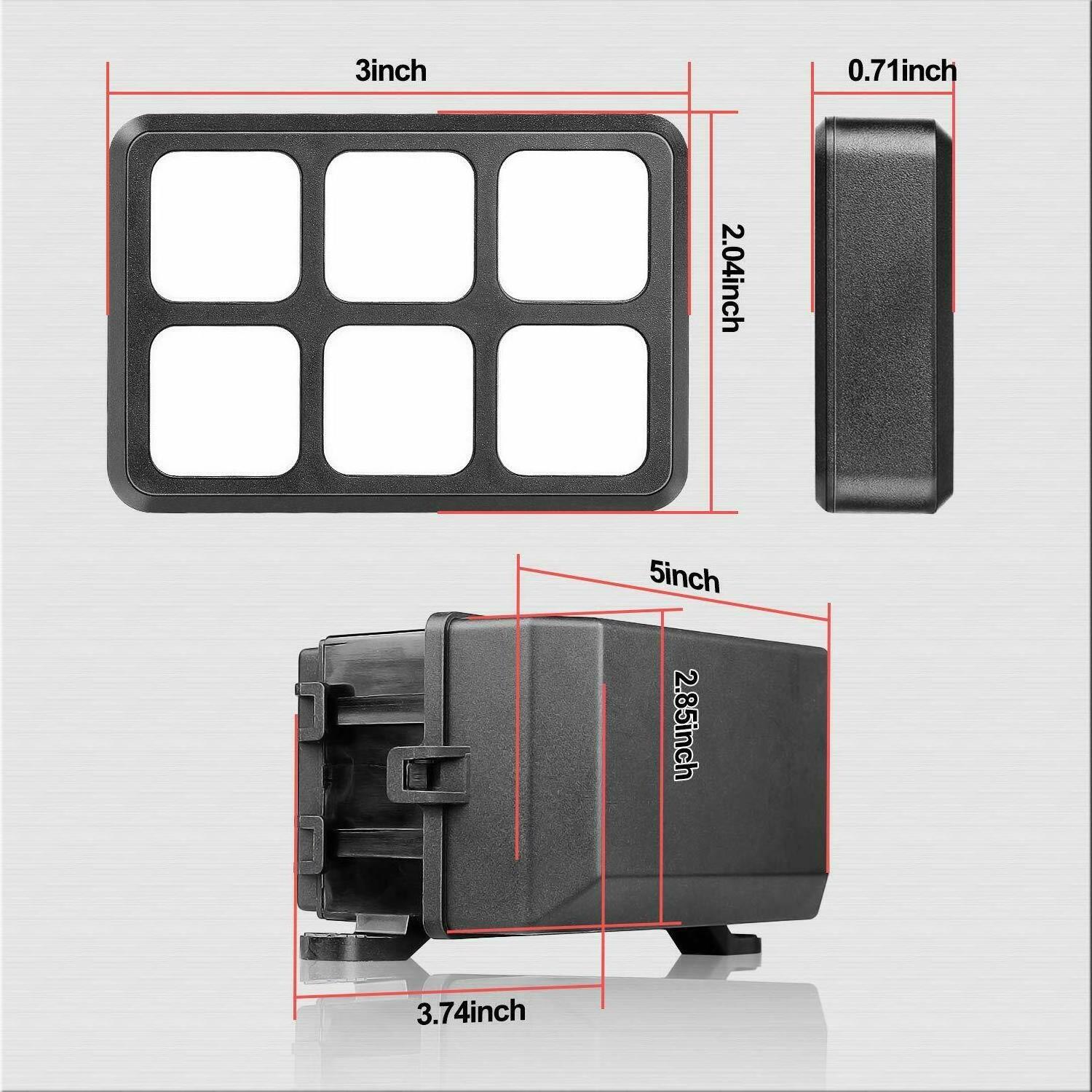 Universal Circuit Control Box Button Switch Pod Touch Switch Box 6 Gang Switch Panel for Truck ATV UTV SUV Car