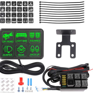 12V 6 Gang Switch Panel ON OFF Circuit Control Box Marine Switch Pod Light Touch Switch Box For Car Boat Truck