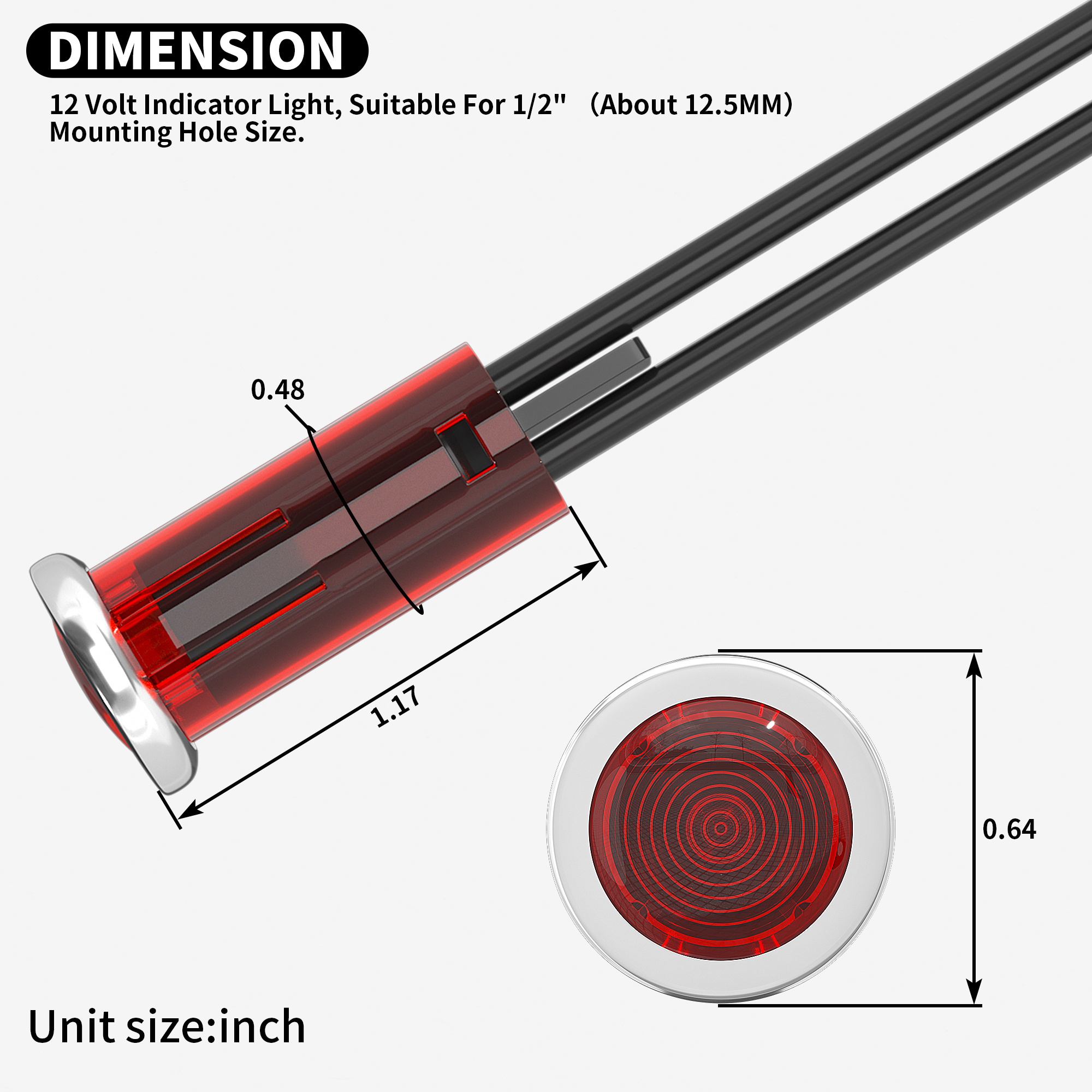 WL-02S 12V Snap-in 1/2