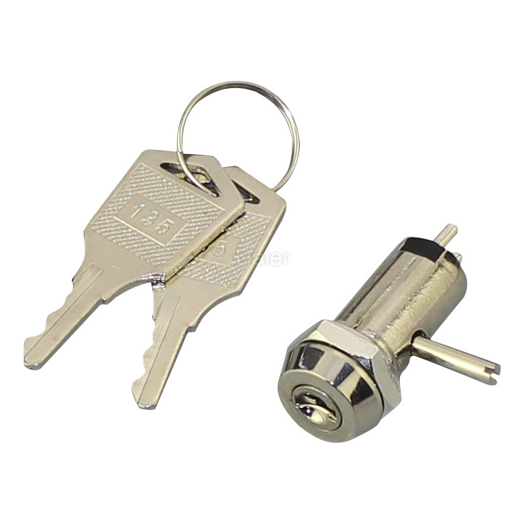 Key Lock Switch 2 Position Key Electrical Switch Lock  ON OFF 12MM Key Switch 1A 125VAC 0.5A 250VAC For Door Elevator Cabinet