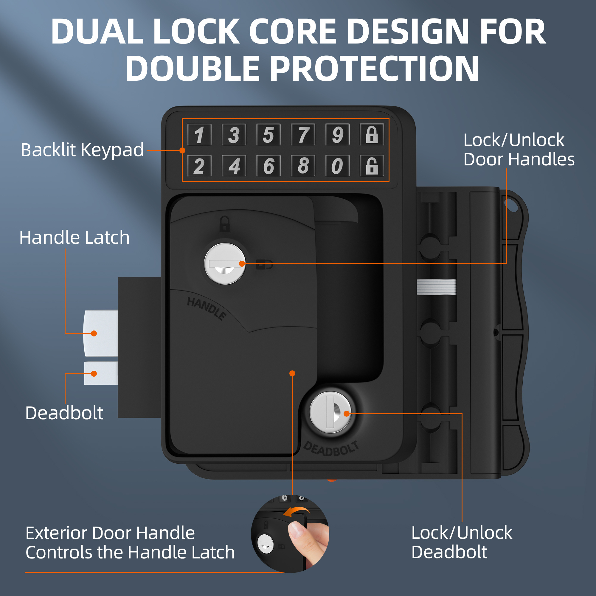 New Metal Keyless RV Lock Remote Control RV Door Lock Keyless Three Unlocking Methods Camper Door Lock for Travel Trailer