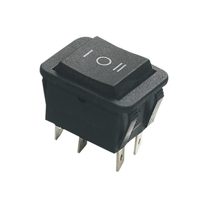 Black Shell Black Button Momentary Rocker Switch 3 Position 6 Pin Rocker Switch DPDT (ON)-OFF-(ON) Rocker Switches