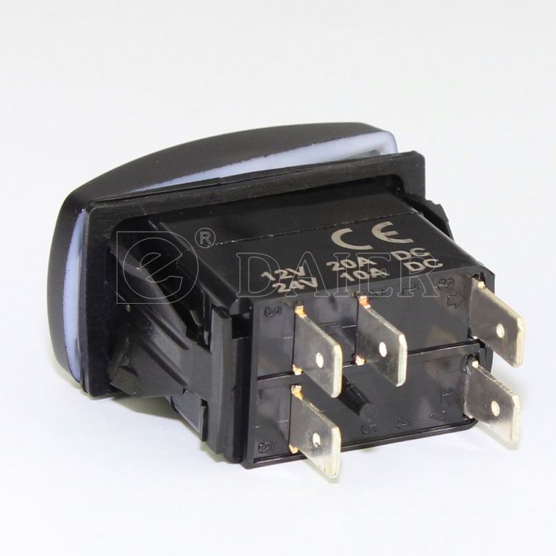 20A Customized Symbol 5 Pin ON-OFF Momentary Lighted Waterproof Rocker Auto Switch