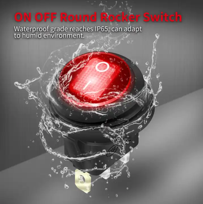 SPST ON OFF Rocker Switch 12V 24V 2 Way Round 3 Pins LED Illuminated Rocker Switch With Light For Car Auto Marine