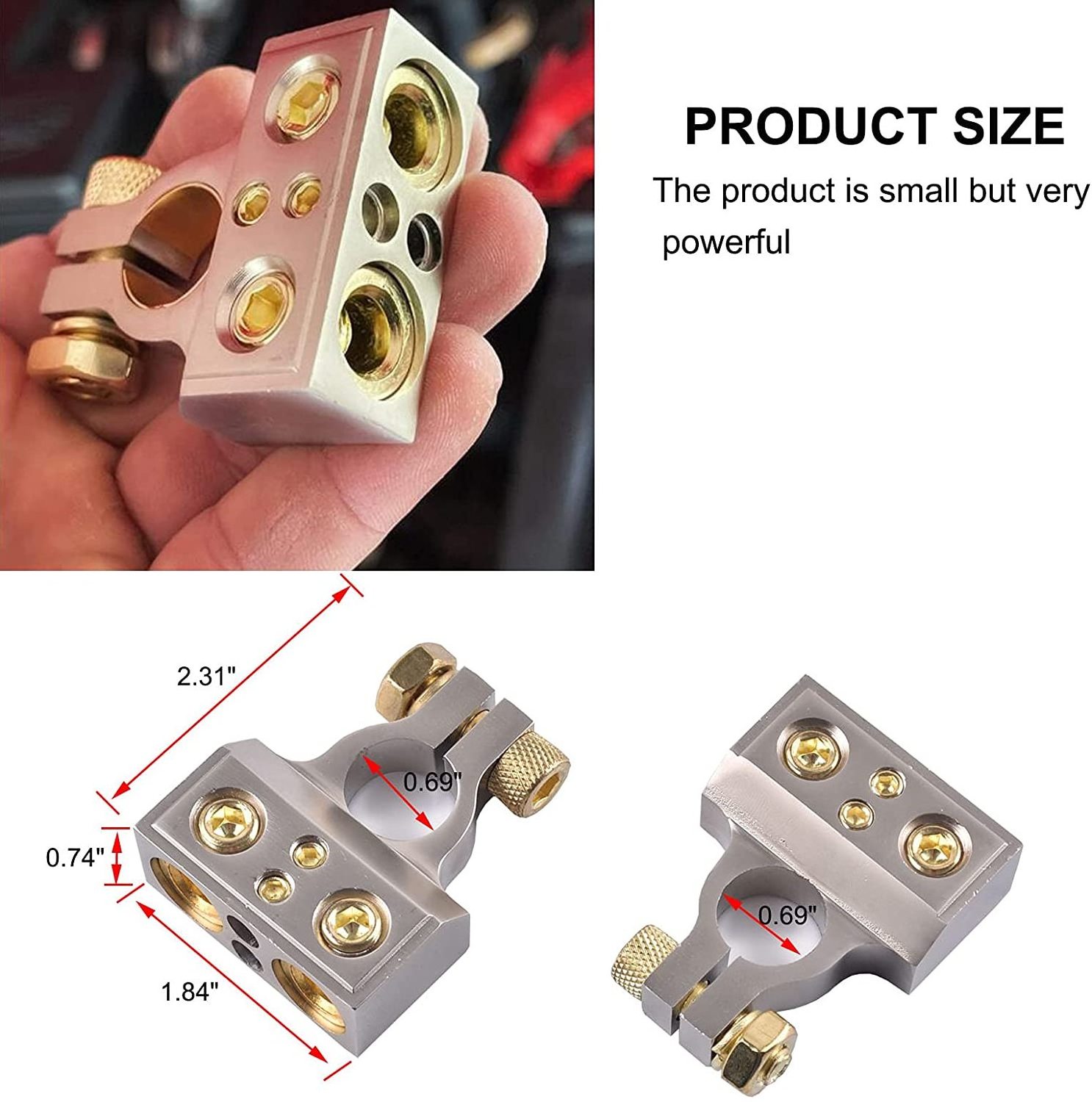 Battery Terminal Car Distribution Block 0/2/4/6/8 AWG Heavy Duty Auto  Audio Battery Terminals Connectors 12V Distribution Block