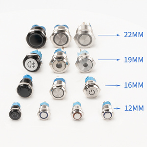 12mm 16mm 19mm 22mm Push Button Switches Custom Led Button IP67 Metal Led Latching Push Button Switch Momentary