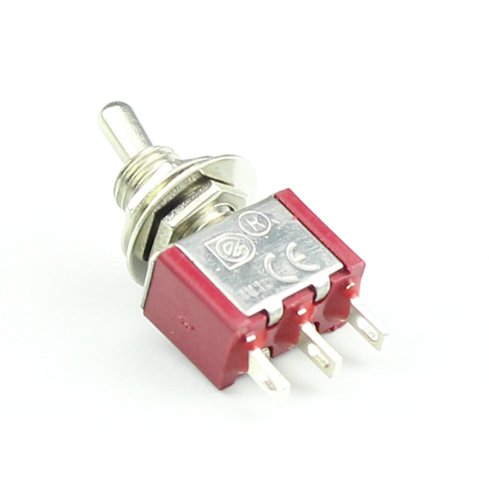 Daiertek Mini 3 Pin 6A 125VAC 3A 250VAC Toggle Switch With Short Handle ON-OFF-ON 3 Way Nice 3 Position Metal Toggle Switches