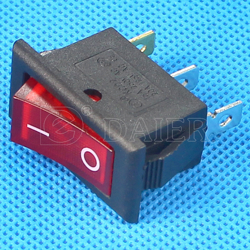 DaierTek 3Pin ON OFF Rocker Switch with 220V Light AC 15A/250V 20A/125V KCD3 T85 Switch Rocker Used for Car Auto Boat