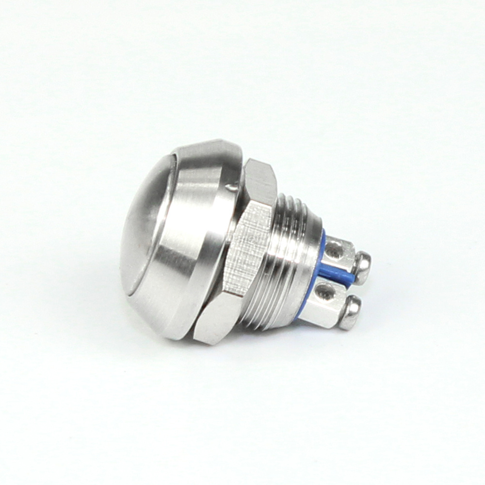 Daiertek 12MM Dome Button 2 Pin 2A SPST Momentary Metal Waterproof IP65 Push Button Switch With Screw Terminal