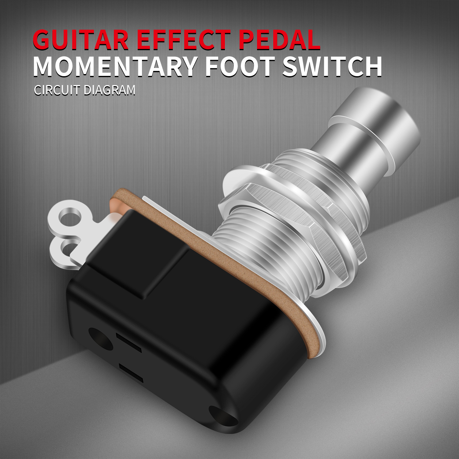 Daiertek PBS-24B-4 SPST Momentary OFF-(ON) 2 PIN Push Button Foot Switch Metal Stomp Foot Switch  For Guitar Effect Pedal