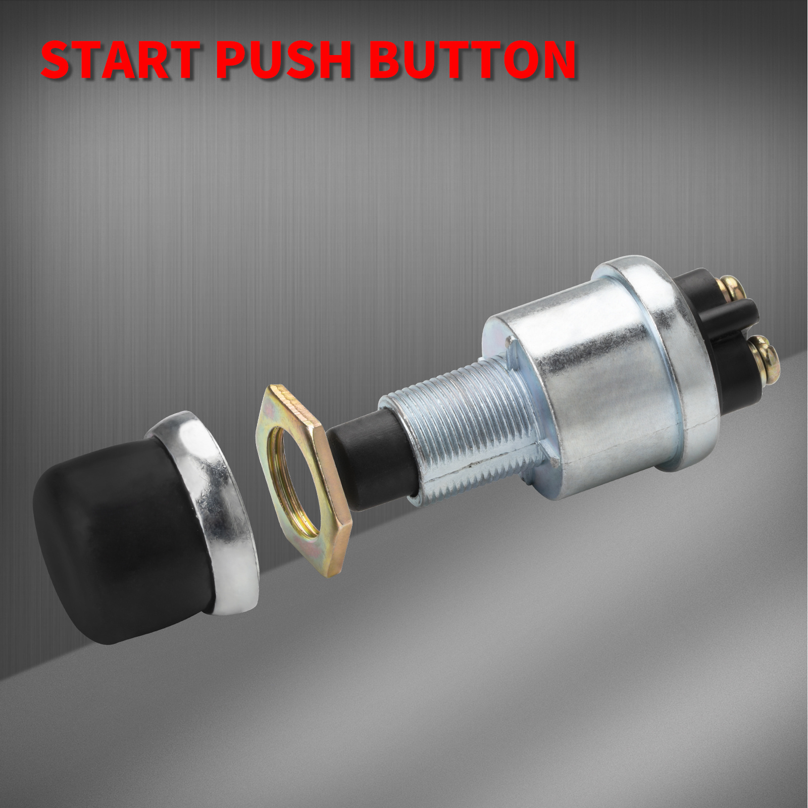 DaierTek Push Button Starter Switch 12V Push Start Button Momentary Engine Start Switch 12 Volt Horn Button for Marine Boat Car