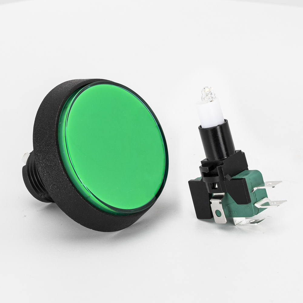 PBS-36 Momentary Game Machine Switch Push Button LED Lighted Large Round Push Arcade Game Button with Green Micro Switch