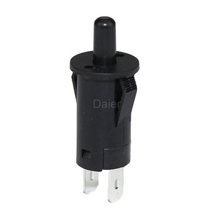 PBS-25B-K 2 Pin Momentary Refrigerator Door Switch 10MM Height Black Push Button Switch Bayonet Type Door Open Switch