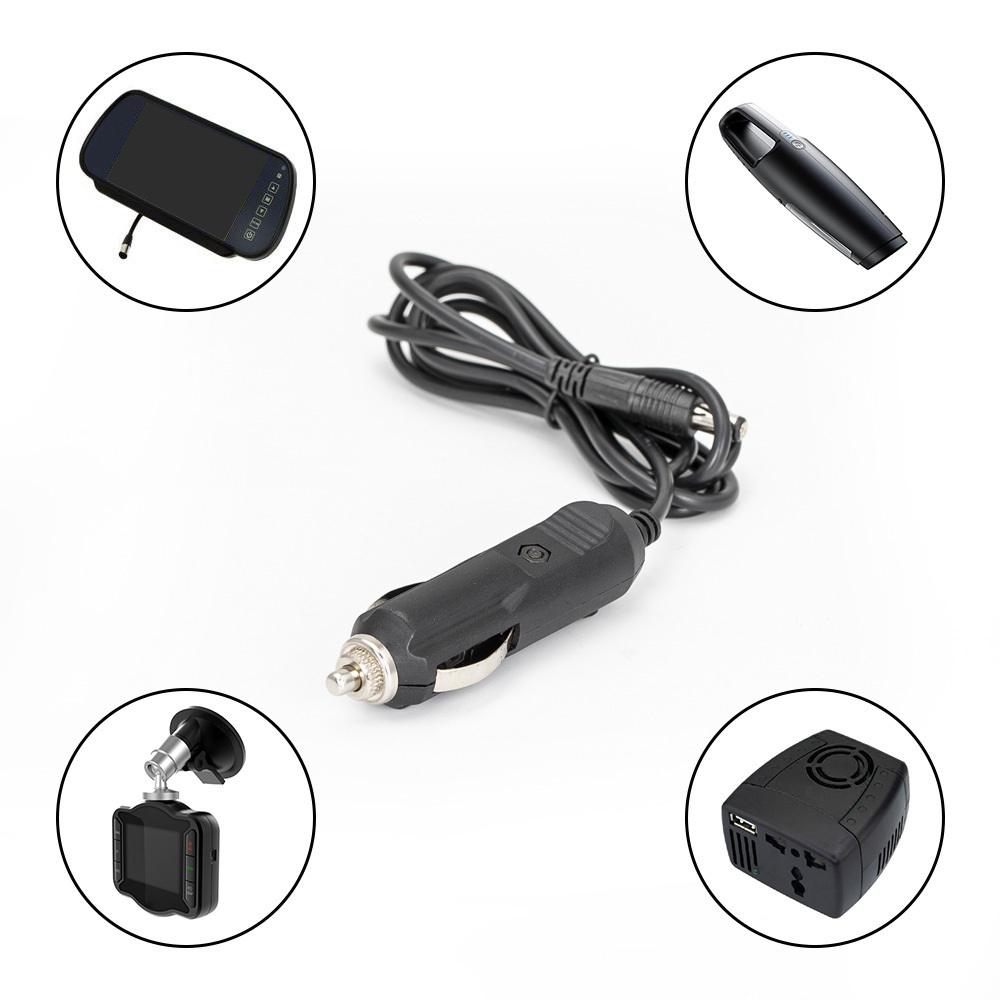 12V-24V DC Cigarette Lighter Car Plug Heavy Cigar$ Cigarette Lighters DC 5.5mm x 2.1mm Car Lighter Cigarette Aux 1.2M Cable